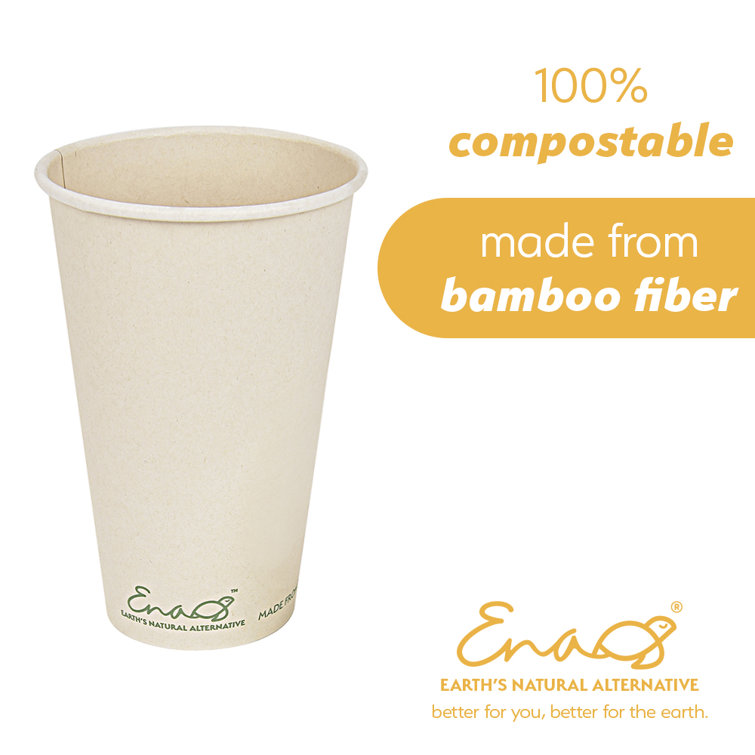 Earth's Natural Alternative 100 Compostable Disposable Coffee Cups